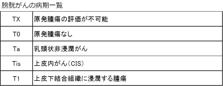 膀胱がんの病期